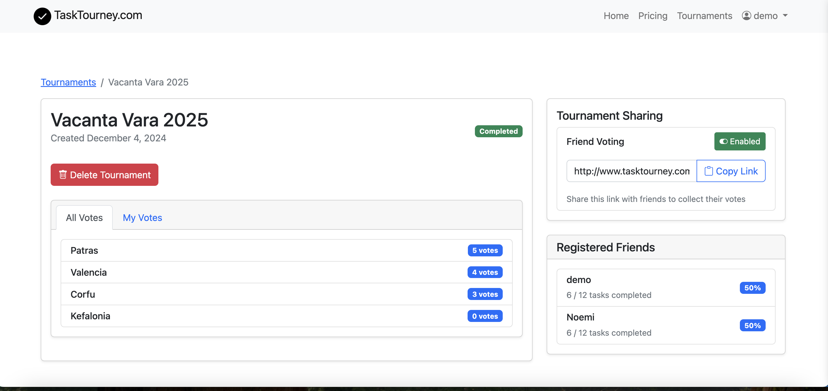 TaskTourney - Progress Dashboard